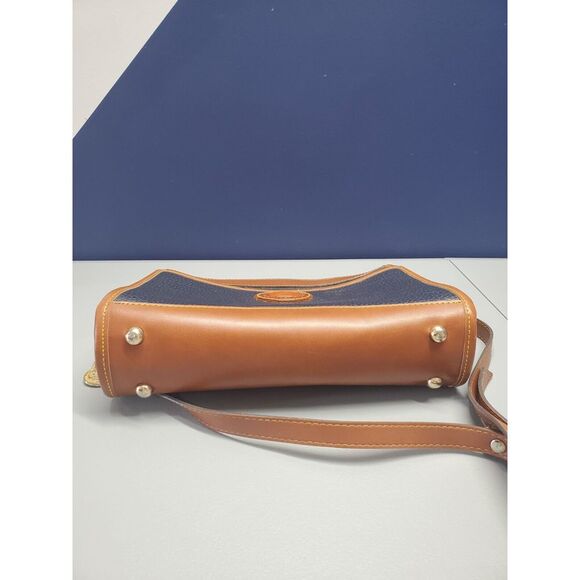 Vintage Dooney & Bourke Crossbody Purse/Bag Womens Navy‎ Brown Pebble Leather - Picture 10 of 16